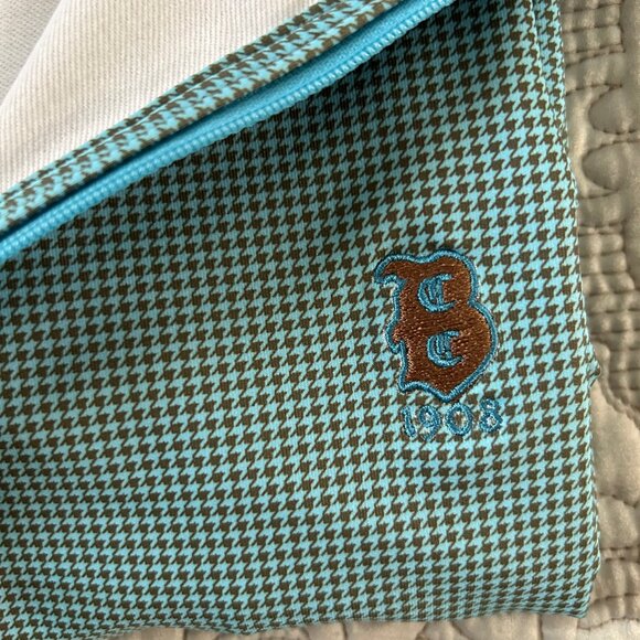 Men's Peter Millar Butler CC Logo Windbreaker Teal & Brown EUC - Picture 7 of 8